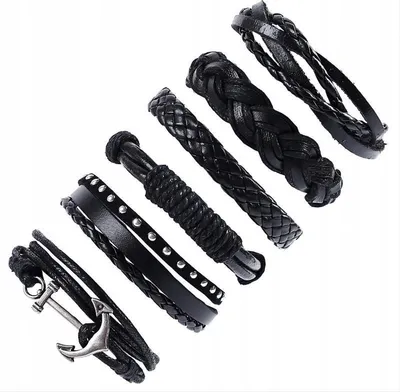 Produktbild von HERREN Lederarmband, Kunstleder-SET, 6er-Set, ANKER, Vintage