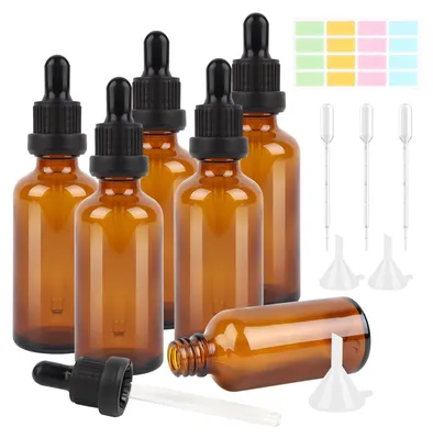 6 Pipettenflaschen 50 ml, Glasflaschen für ätherische Öle