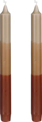 Produktbild von Mica Decorations Dip-dye Spitzkerzen - 2er-Set - H25 cm - Braun