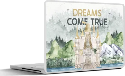 Produktbild von MuchoWow® Laptop Aufkleber Sticker Cover Träume werden wahr - Zitate - Kinder - Kinder - Baby - Jungen - Mädchen 32.5x23.5 cm - Sticker für Laptop - Selbstklebend
