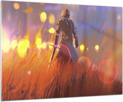 Produktbild von Bilder auf glas - Krieger Schwert - 100x70cm - Glasbilder - Wandbilder - Kunstdruck - zum Aufhängen bereit - Wanddekoration aus Glas - Glas Bilder - Wandbild auf Glas - Einteilig - GAA100x70-3819