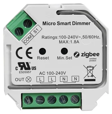Produktbild von hoftronic Zigbee Mini LED Dimmer 400W Drahtlos Weiß IP20