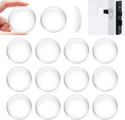 Produktbild von Famanu Wandpuffer Set 12 Stück – 40 x 5 mm – elastische Gummipads – selbstklebend