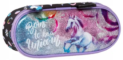 Produktbild von Derform Federtasche Einhorn mit Reißverschluss, farbenfroh