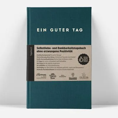 Produktbild von Ein guter Tag, Selbstliebe- und Dankbarkeitstagebuch. Nur 5-6 Minuten am Tag. Für Dankbarkeit, Achtsamkeit, Journaling, Tagebuch (Petrol)