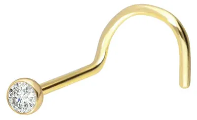 Produktbild von Nasenpiercing, Nasenstecker 18 Karat Gold Nasenstecker Spirale DIAMANT 18 Karat | Gold Kristallgröße: 2,2mm