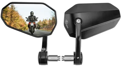 Produktbild von Lenkerendenspiegel Motorrad Universal E- 360° drehbar 2 Stück Aluminium CNC