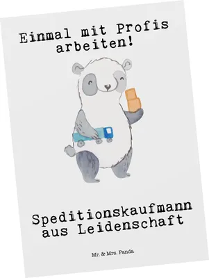 Produktbild von Mr. & Mrs. Panda Grußkarte Speditionskaufmann Leidenschaft - Weiß - Geschenk, Postkarte, Ansichtskarten, einzelkarte, bildkarte, Postkarten