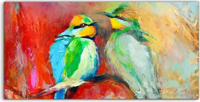 Produktbild von Coloray - Glasbild - 100x50 cm - Wandbild - Glasbilder - Foto Bild Tiere Bienenfresser Vögel