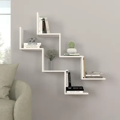 Image de Palata - Étagère, 129x22x50h cm Blanc, 6 Étagères