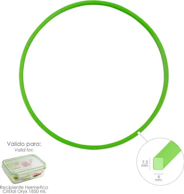 Immagine prodotto di Anello in silicone per contenitore ermetico rettangolare in vetro da 1850 ml.