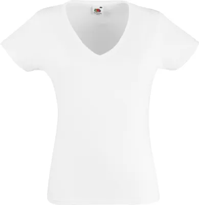 Produktbild von Fruit of the Loom - "Valueweight" T-Shirt V-Ausschnitt für Damen BC1361 (M) (Weiß)