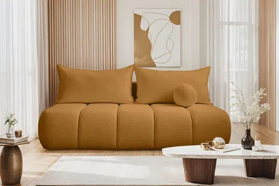 Zdjęcie produktu dla Sofa trzyosobowa PIANO z funkcją spania Złoty