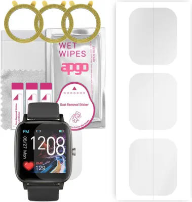 Produktbild von apgo 3 Stück Schutzfolie, klar, kompatibel mit Bemi TER2 Smartwatch, Hydrogel Displayschutzfolie mit Positionierhilfe, Displayfolie, robust und kratzfest