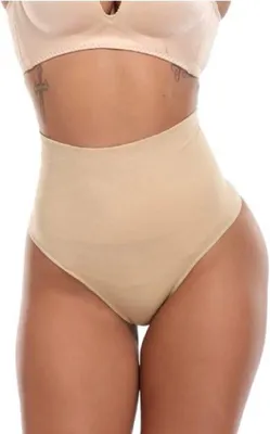 Produktbild von Go Go Gadget – Shapewear-Tanga mit hoher Taille – Korrigierende Unterwäsche – Beige – Größe 34/36