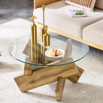 Immagine prodotto di Tavolino da caffè – modello rotondo in vetro, dal design elegante e moderno