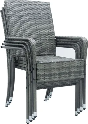 Produktbild von Krzesło ogrodowe Yoro 51524, polirattan, sztaplowane, z podłokietnikami, 4 szt., 90 x 60 x 56 cm