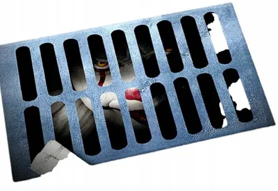 Produktbild von Halloween Grusel-Clown Teppich für Horrorfans