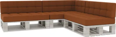 Obrázok produktu pre Paletové vankúše, paletové vankúšiky sedák operadlo prešívané PFG 3xSet (sedák 120x80 + operadlo 120x40), oranžová)