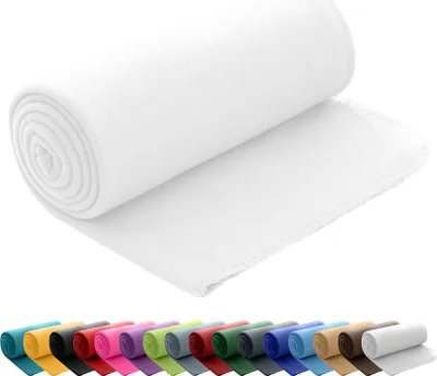 Produktbild von Polar Fleecedecke 130x160 OEKO-TEX ca. 400g Gewicht, mit Antipilling & Kettelrand - Farbe weiß