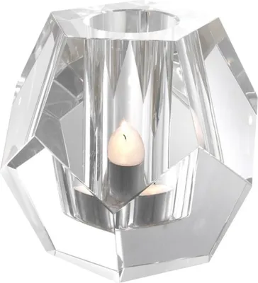 Produktbild von Casa Padrino Luxus Teelichthalter 16 x 16 x H. 15 cm - Kristallglas Deko Accessoires