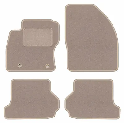 Produktbild von Velours-Fußmatten für Ford Focus MK2 2006-2010 (Cabrio) – 4-tlg, Beige, passgenau – Wielganizator LUX