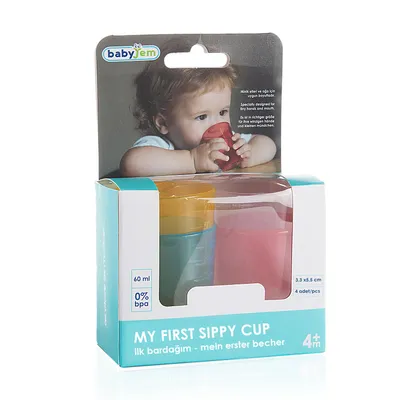 Produktbild von Babyjem® 4-teiliges Lern-Trinkbecher-Set – Rutschfeste, -freie Baby Cups für den Übergang vom Fläschchen zum Becher