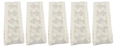 Produktbild von 5 Rollen Spitzenband aus Polyester, dekoratives Spitzenband für Bastelprojekte, Geschenkverpackungen, Hochzeitsdekorationen, Beige, 10 Yards
