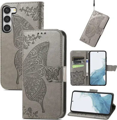 Produktbild von König Design Hülle kompatibel mit Samsung Galaxy S23 Kunstleder Handyhülle - Handy Case Grau