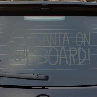 Produktbild von Heckscheibenaufkleber Santa on Board Weihnachten Christmas 55x27 cm Grau Auto Aufkleber Sticker