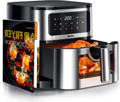 Produktbild von Heißluftfritteuse Air Fryer XXL 7.5L, Ölfrei, LED-Touchscreen, 10 Programme, 1800W, Gesunde Fritteuse, Küchengerät für fettarmes Frittieren
