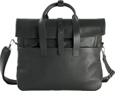 Produktbild von HAROLD'S Leder Schultertasche Laptoptasche mit Laptopfach Mount Businessbag Black schwarz