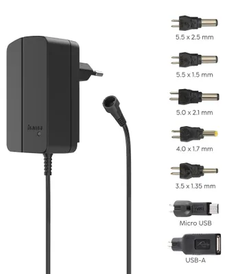 Produktbild von Hama 00223617, 27 W, 100 - 240 V, Überhitzung, Überlastschutz, Umgekehrte Polarität, Kurzschluß, Schwarz, CE, 230 mm