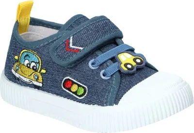 Produktbild von American Club TEN169 Kinder Turnschuhe mit Klettverschluss leichte Sneaker mit Leder-Einlegesohle, Blau 23