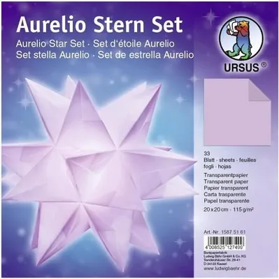 Produktbild von Faltblätter Aurelio Stern Transparentpapier 115g/qm 20x20cm 33 Blatt lila