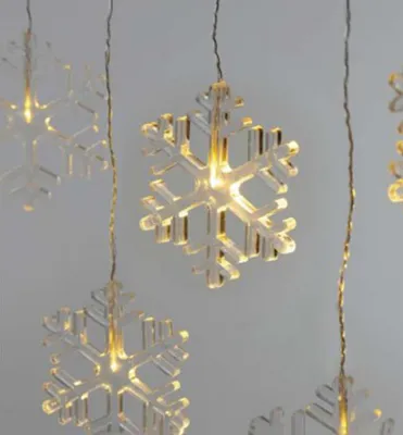 Produktbild von LED-Weihnachtsvorhang - SCHNEEFLOCKEN, 84 cm, innen, warmweiß