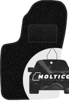 Produktbild von moto-MOLTICO Fahrer Fußmatte Auto Velours Fahrerseite Autoteppiche Schwarz Fahrermatte 1-teilig passend für Fiat Seicento 1998-2005