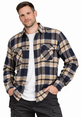 Produktbild von Herbst/Winter Flanellhemd für Herren Blau/Gelb XXL