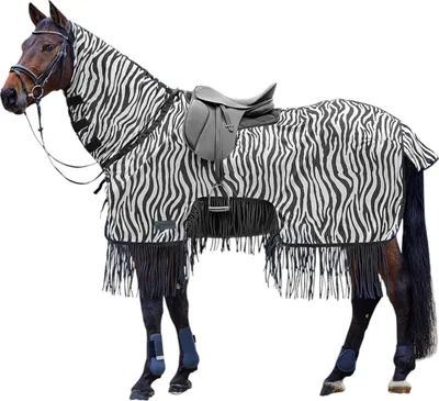 Immagine prodotto di Waldhausen tappeto da equitazione zebra con frange tappeto da equitazione 165 cm