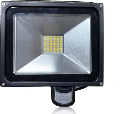 Produktbild von Greenmigo 50W LED Fluter SMD Strahler mit PIR Bewegungsmelder,120° Fluter IP65 Wasserdicht Aluminiumkörper Schwarz Warmweiß