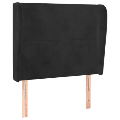 Produktbild von vidaXL Kopfteil mit Ohren Schwarz 83x23x118/128 cm Samt