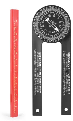 Image de Rapporteur pour scie à onglet 360° avec mesure d'angle horizontal, doté d'échelles gravées avec précision pour le positionnement lors des coupes en menuiserie