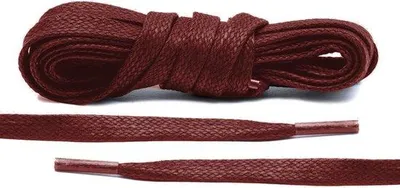 Immagine prodotto di Lacci piatti "Kicks" di Don Wachs, colore bordeaux, lunghezza 150 cm, spessore 8 mm