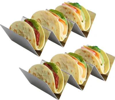 Produktbild von CANDeal 2 pevné stojany na burrito, bezpečný stojan na taco z nerezové oceli, až pro 3 taco nádobí a troubu a gril pro restaurace a domácí použití