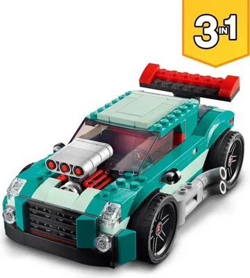 Produktbild von LEGO 31127 Creator 3-in-1 Straßenflitzer: Rennwagen, Muscle Car und Hot Rod