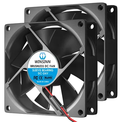 80mm Lüfter 24V DC, 4000 U/min, 28 dBA, 30 CFM, 2er-Pack, 2-Pin