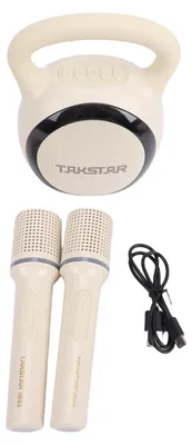 Produktbild von 15-W-Karaoke-Gerät mit 2 kabellosen Mikrofonen Mikrofon und Lautsprecher KTV-Set RGB-Lichteffekte Handmikrofon Tragbares Karaoke-System Wiederaufladbar