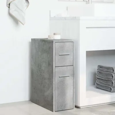 Produktbild von Möbel Badschrank Schmal mit Rollen Betongrau Holzwerkstoff Top3864944