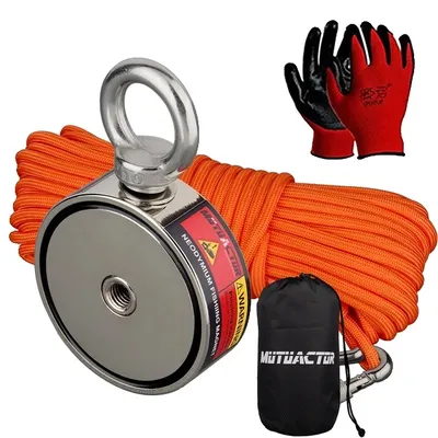 Obrázek produktu pro Neodymový magnet, oboustranné vyhledávání, super síla, 250 kgx2 lana
