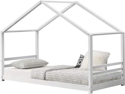 Productafbeelding van Kinderbed huisbed wit 90x200 cm met lattenbodem